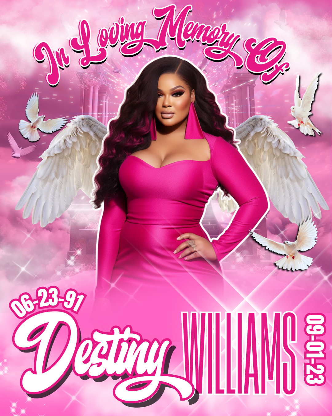 Custom Pink Memorial Design